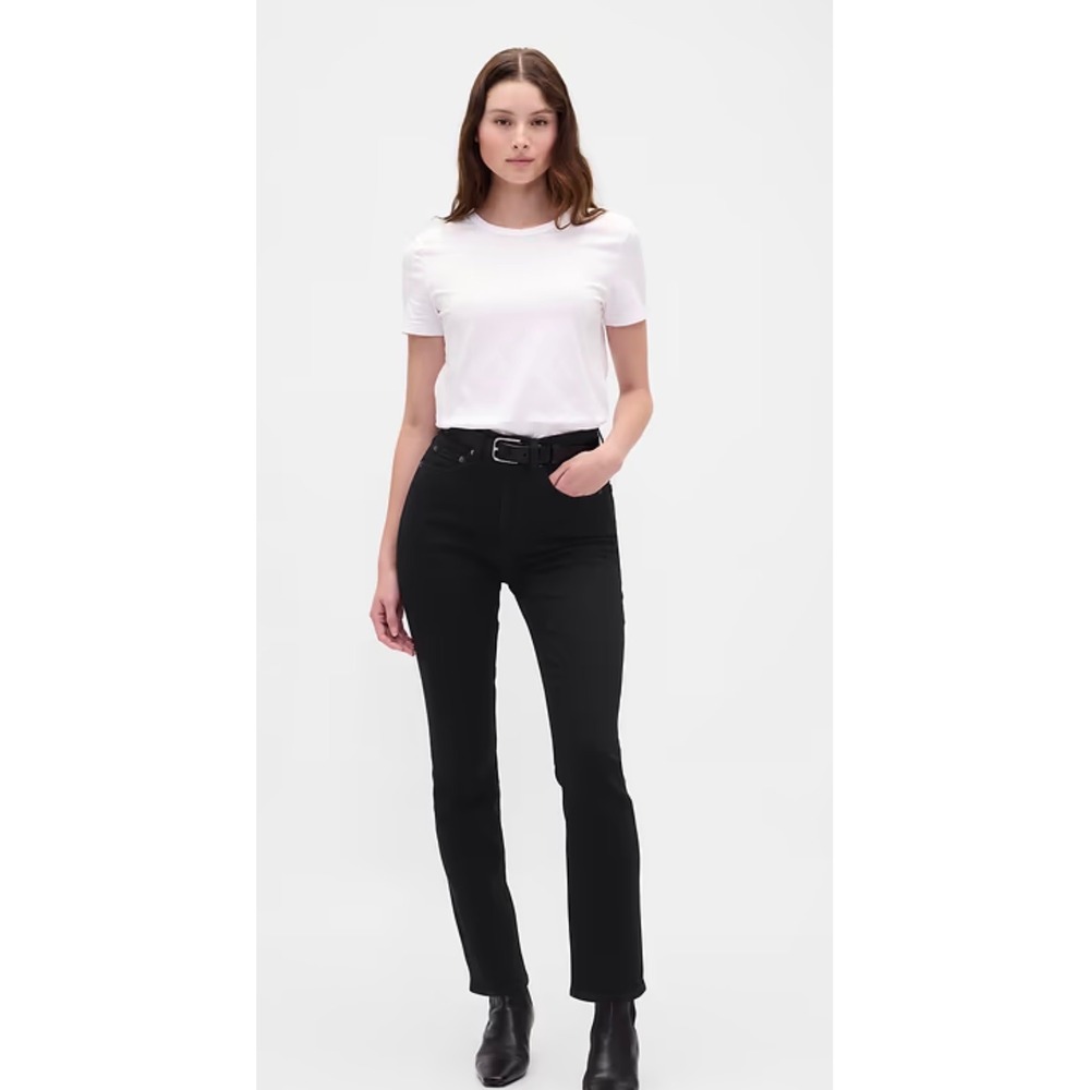 GAP Vintage Slim High Rise Jeans Womens 32 14R Black Stretch Ankle Denim NEW